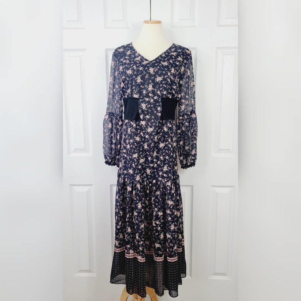 NWT I Madeline Floral Long Sleeve Maxi Dress